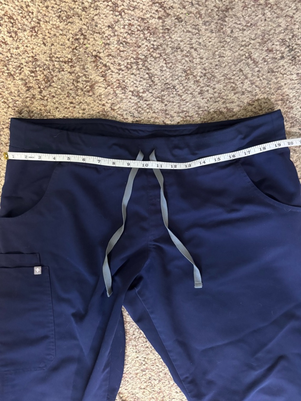 Figs Women’s Yola Navy Drawstring Cargo Scrub Pants - Picture 4 of 6